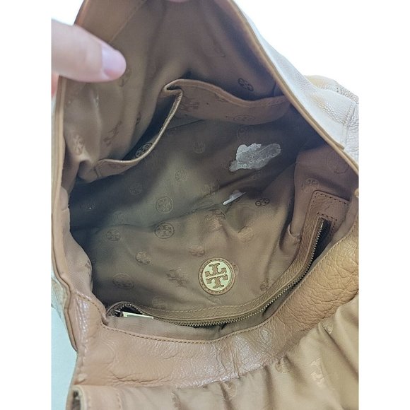 Tory Burch Marion Whipstitch Leather Saddle Convertible Chain Crossbody Tan Bag - Picture 16 of 16